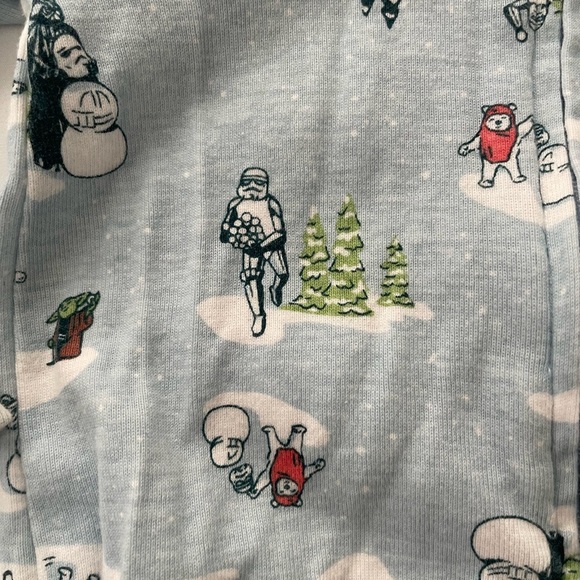 Star Wars x Old navy baby 0-3m one piece 2 way zip footed and fold over mittens - Picture 3 of 9